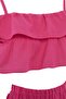 Fuşya Dokuma Fırfır Detaylı Maxi Boy Crop 100% Pamuk Plaj Bluz Etek Takım TBESS26AU00010 - 5