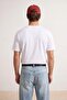 White Off-Shoulder Regular Fit Stripe Detailed 100% Cotton T-Shirt Tmnss26Ts00078 - 5