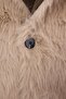 Vison-Ecru Reversible Fur-Trimmed Mono-Closure Oversized Long Suede Coat TWOAW26KB00003 - 16