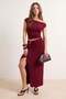 Limited Edition Bordo Düz Maxi Örme Sandy Etek TPRSS26ET00010