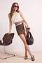 Mink Shawl Belted Thick Fabric Mini Shorts Skirt Shorts & Bermuda Twoss26Sr00075