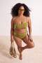 Khaki Embroidered Chlorine & Water Resistant Long-Lasting Lycra ®   Xtra Life Bikini Set Tbbss26Cb00009