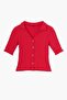 Kırmızı Düz Fitted Kaçık Yaka Crop/Kısa Triko görünümlü Örme Bluz TWOAW27BZ00131 - 5