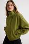 Green Oversize Fit Stand Collar Jacket Coat Twoaw27Mo00091 - 3