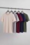 Gri-Lacivert-Taş-Bordo-Haki 5'li Paket Regular Fit Basic %100 Pamuklu T-ShirtTMNSS24TS00082 - 7