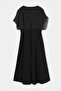 Black V-Neck Sleeveless Chiffon Cape Belted Event Dress Tdrss26El00105 - 6