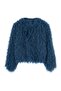 Lacivert Oversize Kalıp Suni Kürk Mont TWOAW27MO00054 - 6