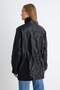 Siyah Oversize Kalıp Beli Ayarlanabilir Suni Deri Ceket Mont TWOAW27MO00047 - 5