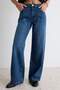 Premium Koyu Mavi DÖKÜMLÜ Normal Bel Wide Leg Geniş Paça Jeans TWOAW27JE00095 - 3