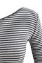 Çok Renkli Çizgili Fitted/Vücuda Oturan Asimetrik Yaka Yumuşak Örme Alt - Üst Takım TWOAW27AU00074 - 6