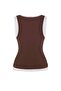 Wardrobe Essentials-Kahverengi Fitted/Vücuda Oturan Kolsuz Biyeli Esnek Örme Atlet TWOSS26AL00009 - 7