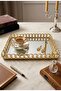 Gold Decorative Tray with Mirrored Ring Detail Large (27X40) - 4