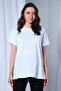 Maternity Zippered Breastfeeding Detailed Short Sleeve Combed Cotton Crew Neck Oversize T-Shirt White - 4