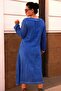 Women's Blue Long Sleeve Tassel Detailed Long Dress - 2