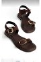 Lina Women's Amatomik Sole Comfortable Lightweight Soft Buckle Suede Sandals - 5