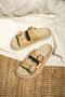 Bred Women's Straw Detailed Buckle Thick Sole Slippers - 2