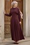 Bat Sleeve Modal Dress 1700 - Burgundy - 3