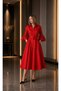 Midi Length Stylish Event Dress with Ruffle Detail on the Sleeve Cou-33