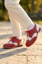 Genuine Leather Orthopedic Children's Shoes Red White Cv-482 - 2