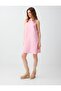 Pink 100% Linen Sleeveless Crew Neck Mini Dress - 3