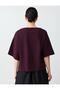 Burgundy Relaxed Fit Boat Neck Off Shoulder Knitted Blouse - 6