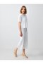 White 100% Cotton Relaxed Fit High Waist Wide Leg Openwork Trousers - 2