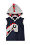Dino Boy Sleeveless Vest Hooded Tracksuit Set - 5