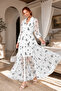 Imported Flocking Fabric Dress Wedding Engagement Evening Dress