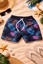 New Season Boy's Patterned Printed Waist Lace Shorts Swimwear Mesh Full / Regular Fit
