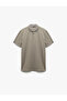 Pique Fabric Short Sleeve Slim Fit Polo Neck T-Shirt - 3