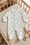 3-Piece Jumpsuit Set 0-3 Months Cuffed Snap-On Printed Jumpsuit with Gloves - 4