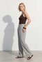 Women's Wide Leg Cross Design Fabric Trousers with Comfortable Fit and Elastic Waist - 4