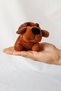 2 Pieces of Coffee Plush Toy Chubby Dog Keychain with Kraft Box 8 cm - Birthday - Bag Ornament - 3