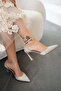 Carius Stoned Closed-Toe Heeled Evening Dress Shoes Tan - 2