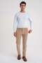 Slim Fit Stretch Cotton Long Sleeve Ice Blue T-Shirt Ts 870 - 2