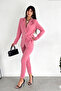 Pink Double-Breasted Blazer Jacket and Carrot Pants Suit - 3