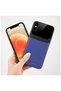 Apple iPhone X Compatible Case Lens Leather Case Navy Blue - 3