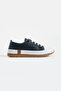Raul Women's Rubber Laced Light Sole Genuine Leather Sneaker Navy Blue/White