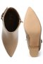 Women Belt Detail Block Heel Boots in Taupe - 5