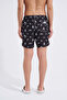 Men's Anchor and Starfish Swim Shorts Black-White - 4