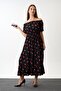 Off-The-Shoulder Patterned Maxi Dress - 3