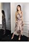 Women's Brown Casual Adjustable Strap Natural Dress - 5