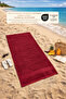 Claret Red Beach Towel 100% Cotton Certified Sea & Pool Towel 70X140Cm - 3