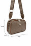 Women's Mink-Tan Multi-Compartment Crossbody Shoulder Bag with Adjustable Strap, Daily Use Zipper Bag - 4