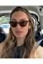 Cunda Leopard Printed Piece Brown Sunglasses with Metal Hinge - 2