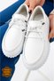 White Genuine Leather Women's Casual Shoes Lace-Up Orthopedic Comfortable Sole Casual Vdz03001 - 2
