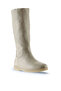 Beige Flotter Leather Women's Flat Boots 01Wt3306 - 2