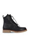 Black Leather Women's Flat Boots 01Wf3800