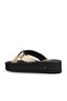 Gold Shiny Mirror Women's Wedge Heeled Slippers 26Wt614536 - 5