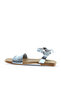 Blue Shiny Leather Women's Sandals 01Wu3420 - 4
